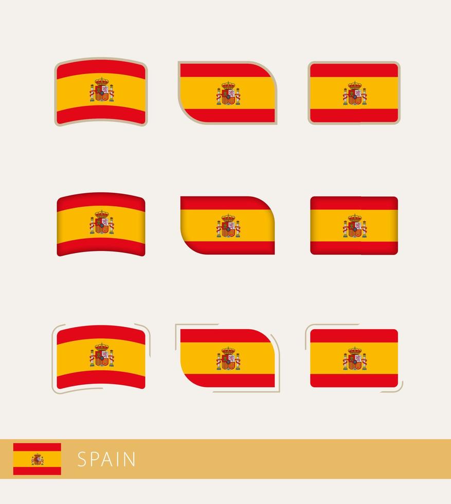 vektor flaggor av spanien, samling av Spanien flaggor.