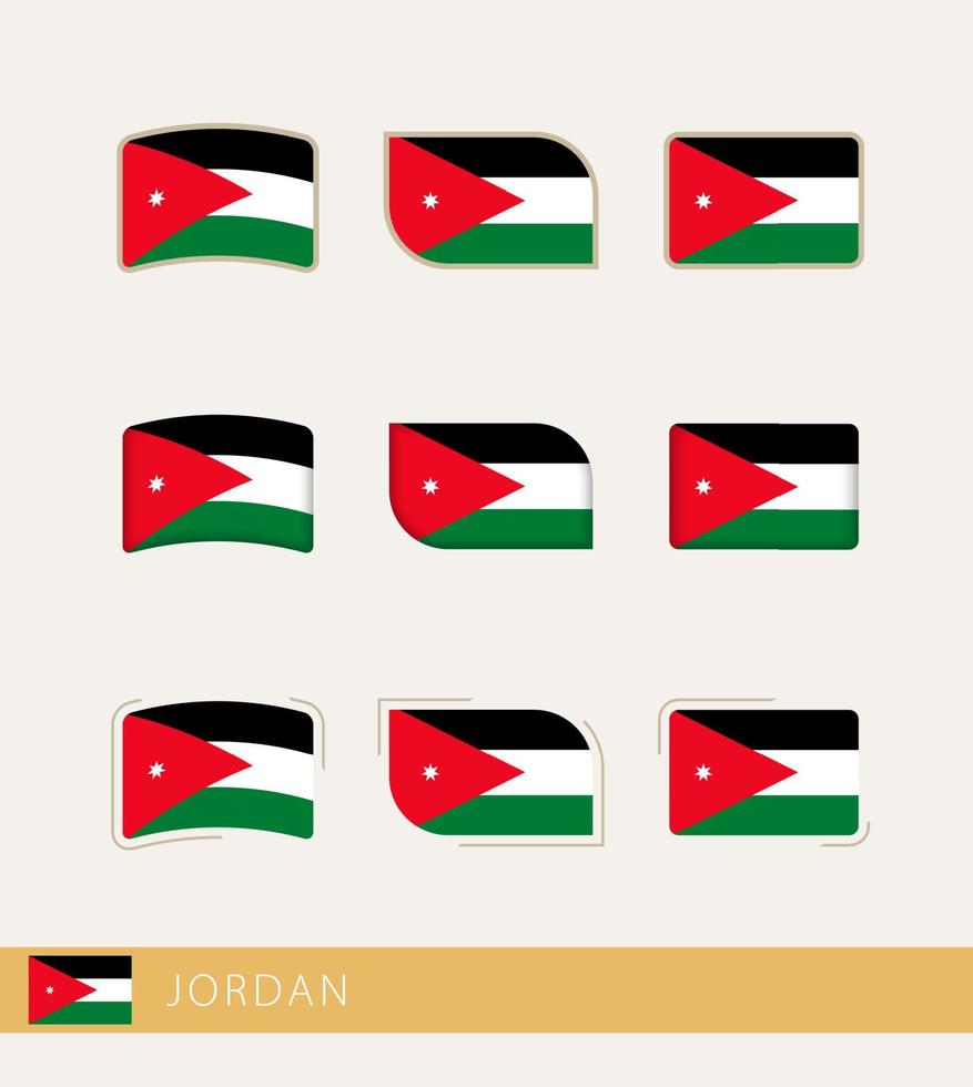 vektor flaggor av Jordan, samling av jordan flaggor.