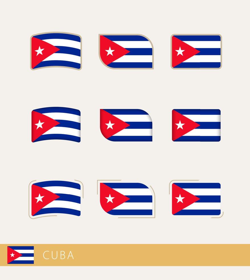 Vektorflaggen von Kuba, Sammlung von Kuba-Flaggen. vektor