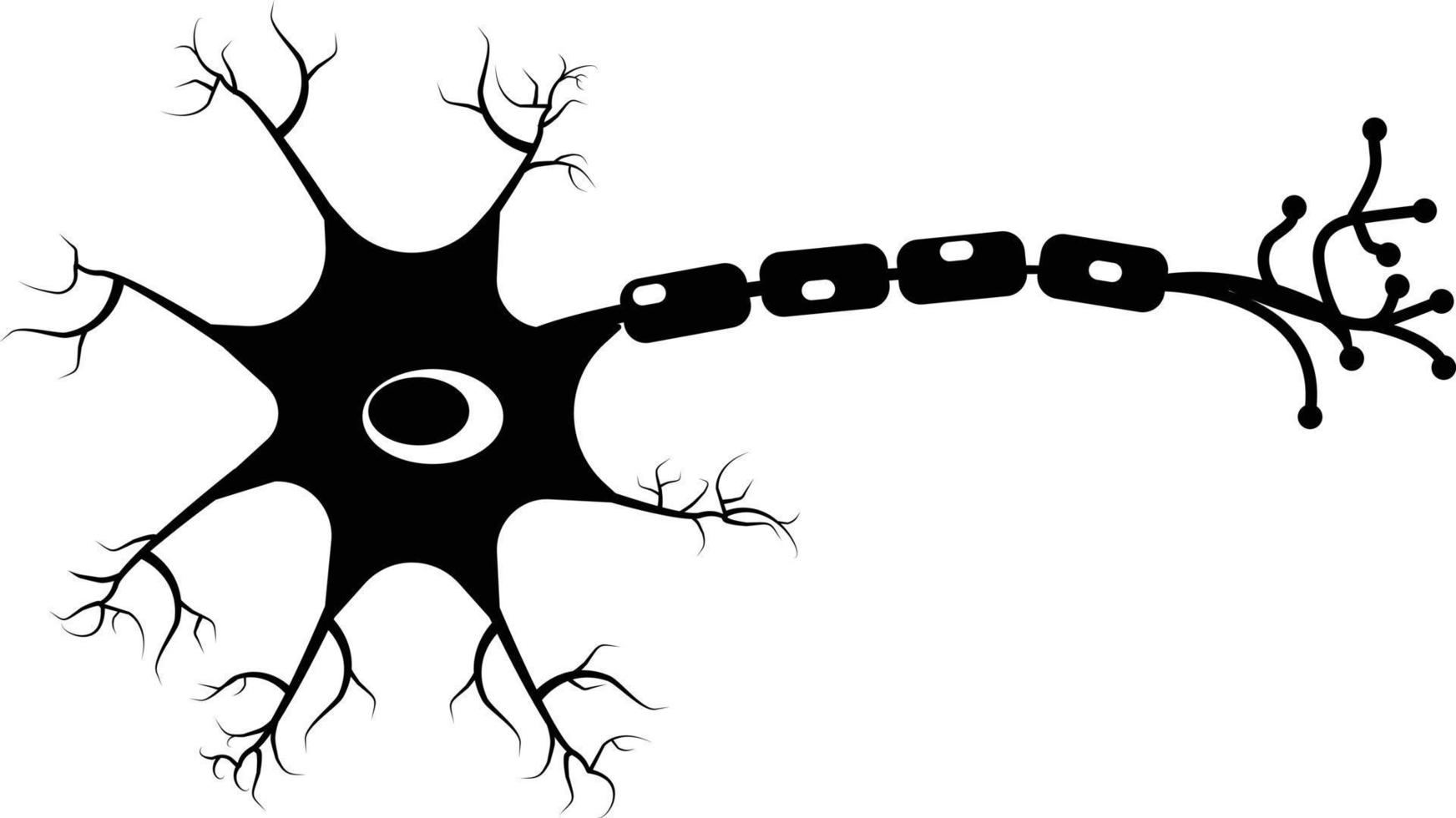 Neuron-Symbol auf weißem Hintergrund. Zeichen menschlicher Neuronenzellen. Symbol für Gehirnneuronen. flacher Stil. vektor
