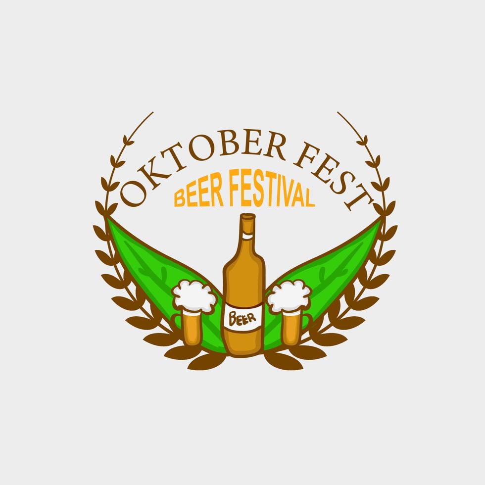 oktoberfest handgezeichnet, oktoberfest feier bierfest abzeichen, etiketten und logos im retro-stil vektorillustration vektor