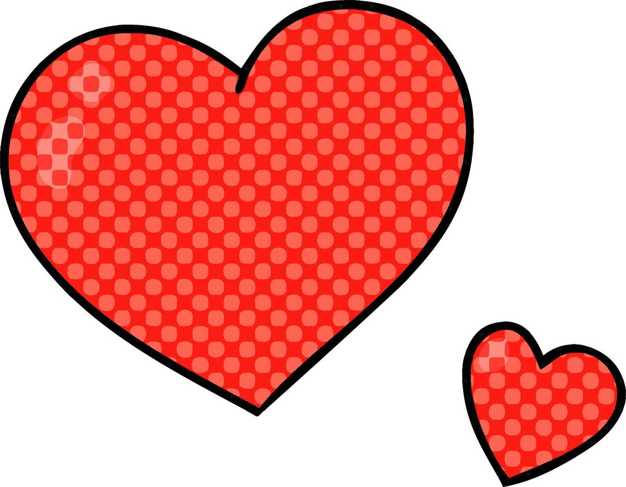 knäppa komisk bok stil tecknad serie rosa hjärtan vektor