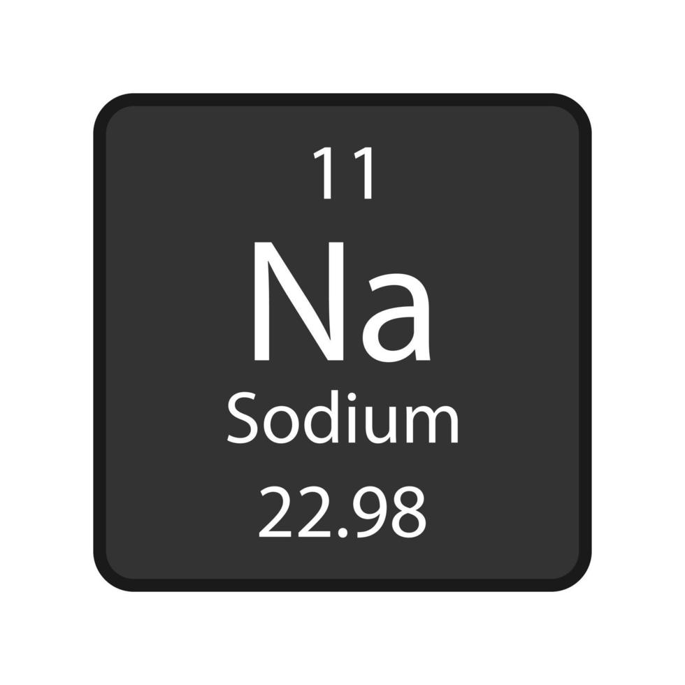 Natrium-Symbol. chemisches Element des Periodensystems. Vektor-Illustration. vektor