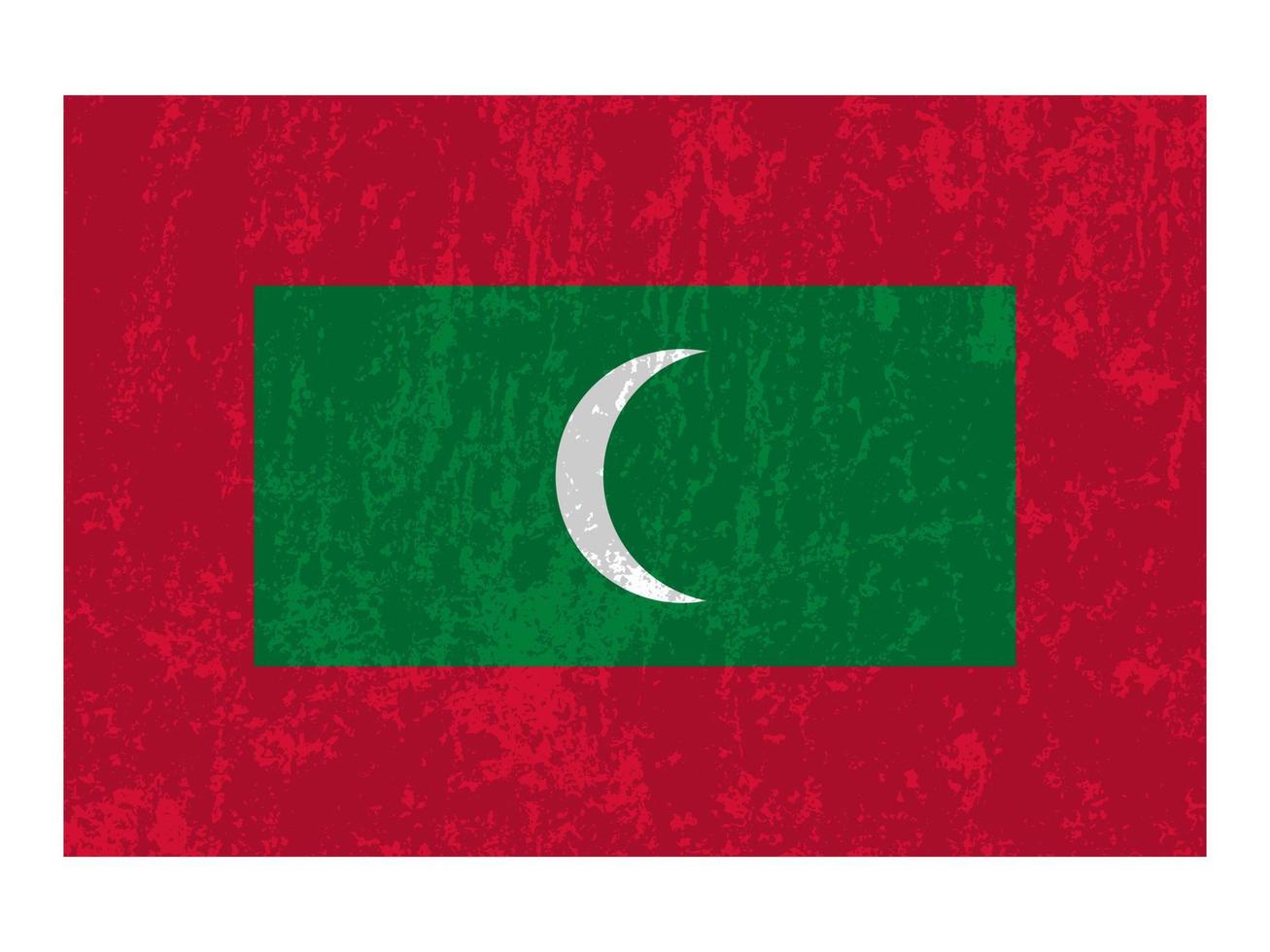 maldiverna grunge flagga, officiell färger och andel. vektor illustration.