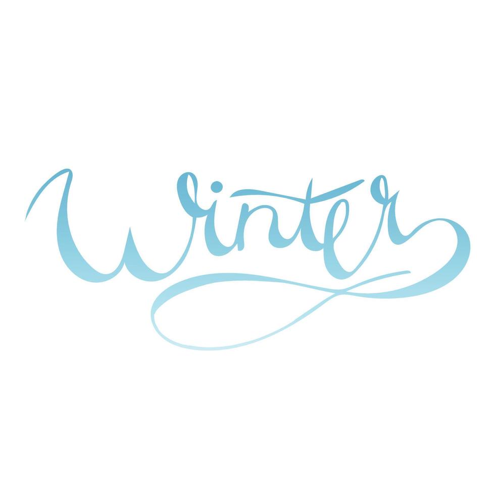 vinter- handskriven calligraphic inskrift . hand dragen vinter- inspiration fras. vektor illustration.