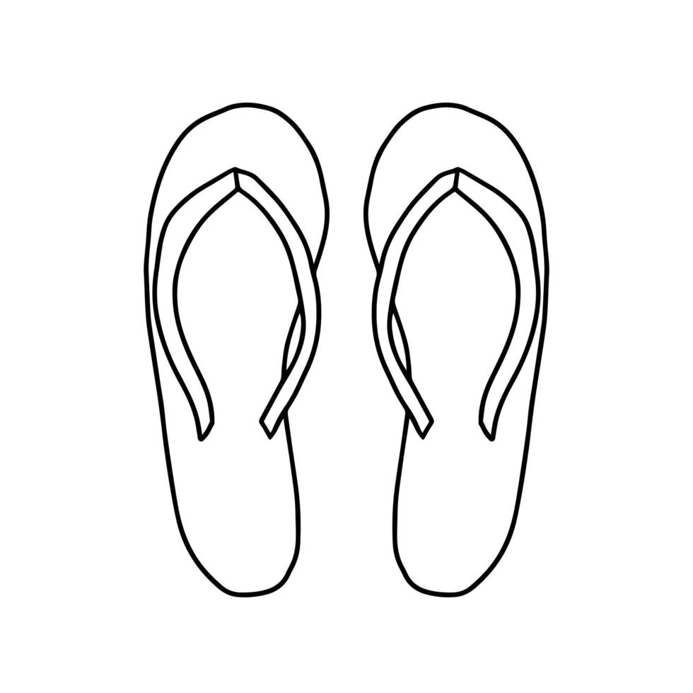 Doodle-Flip-Flops-Vektor-Illustration. handgezeichnete Strand-Flip-Flops vektor