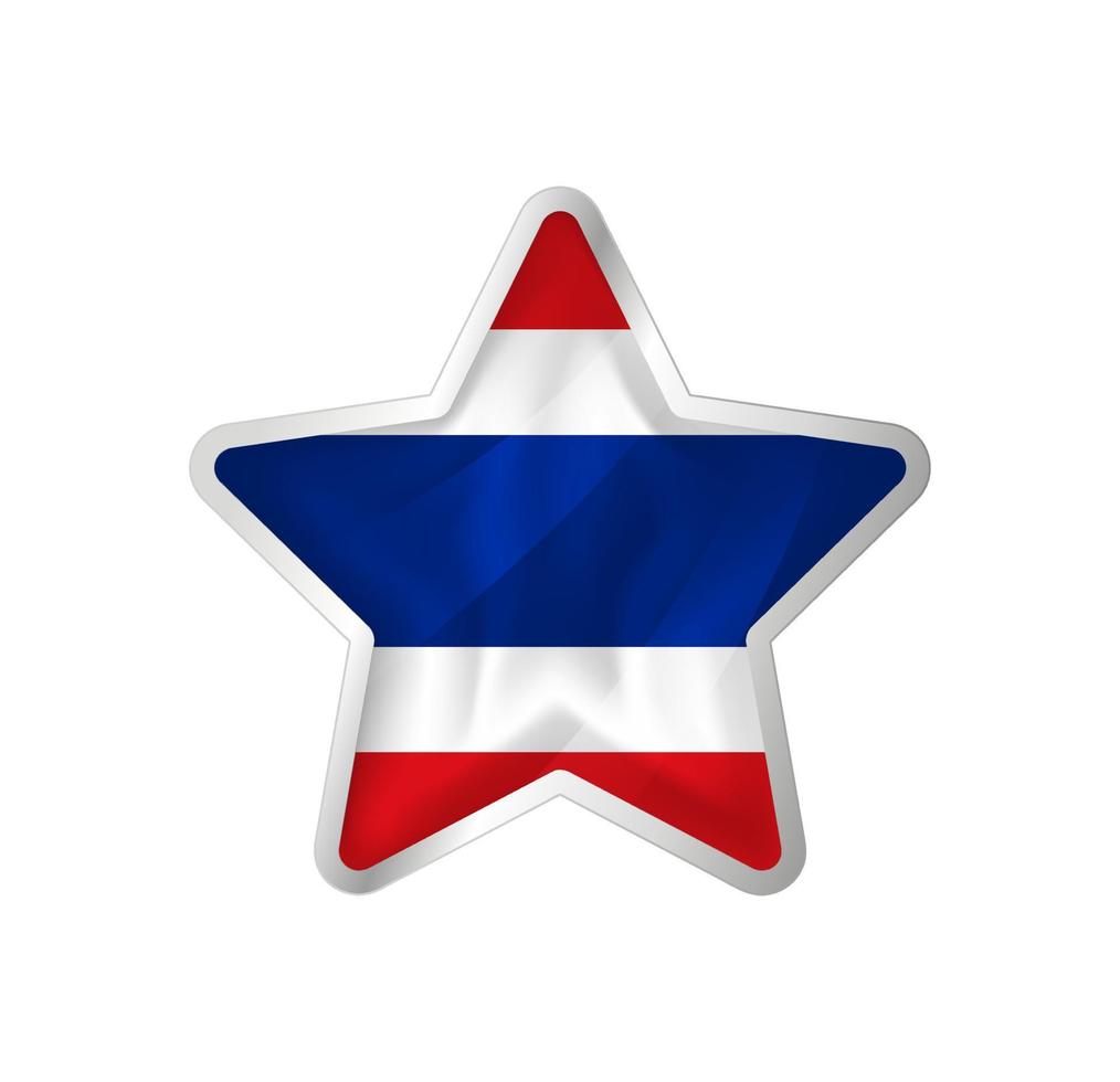 thailand flagga i stjärna. knapp stjärna och flagga mall. lätt redigering och vektor i grupper. nationell flagga vektor illustration på vit bakgrund.
