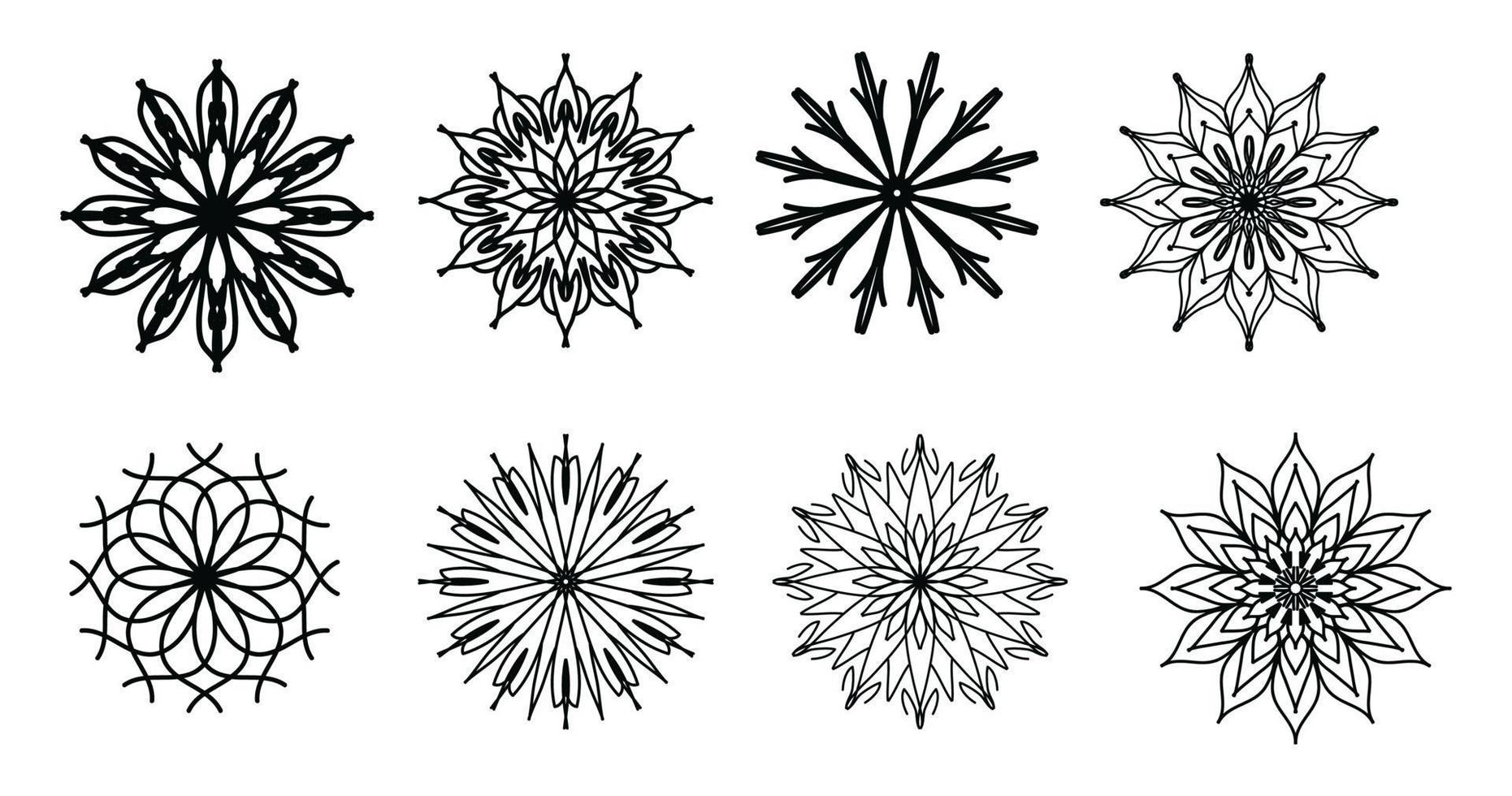 uppsättning mandala, mandalas. årgång dekorativ element. orientalisk mönster, vektor illustration. islam, arabiska, indian, turkiska, Pakistan, kinesiska, ottoman motiv