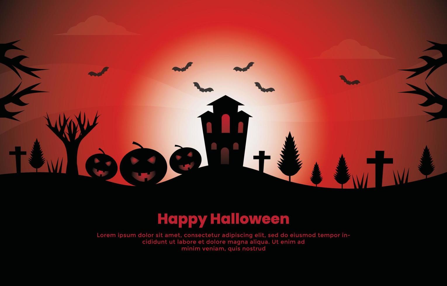 Halloween Horror Illustration Vektor Hintergrunddesign