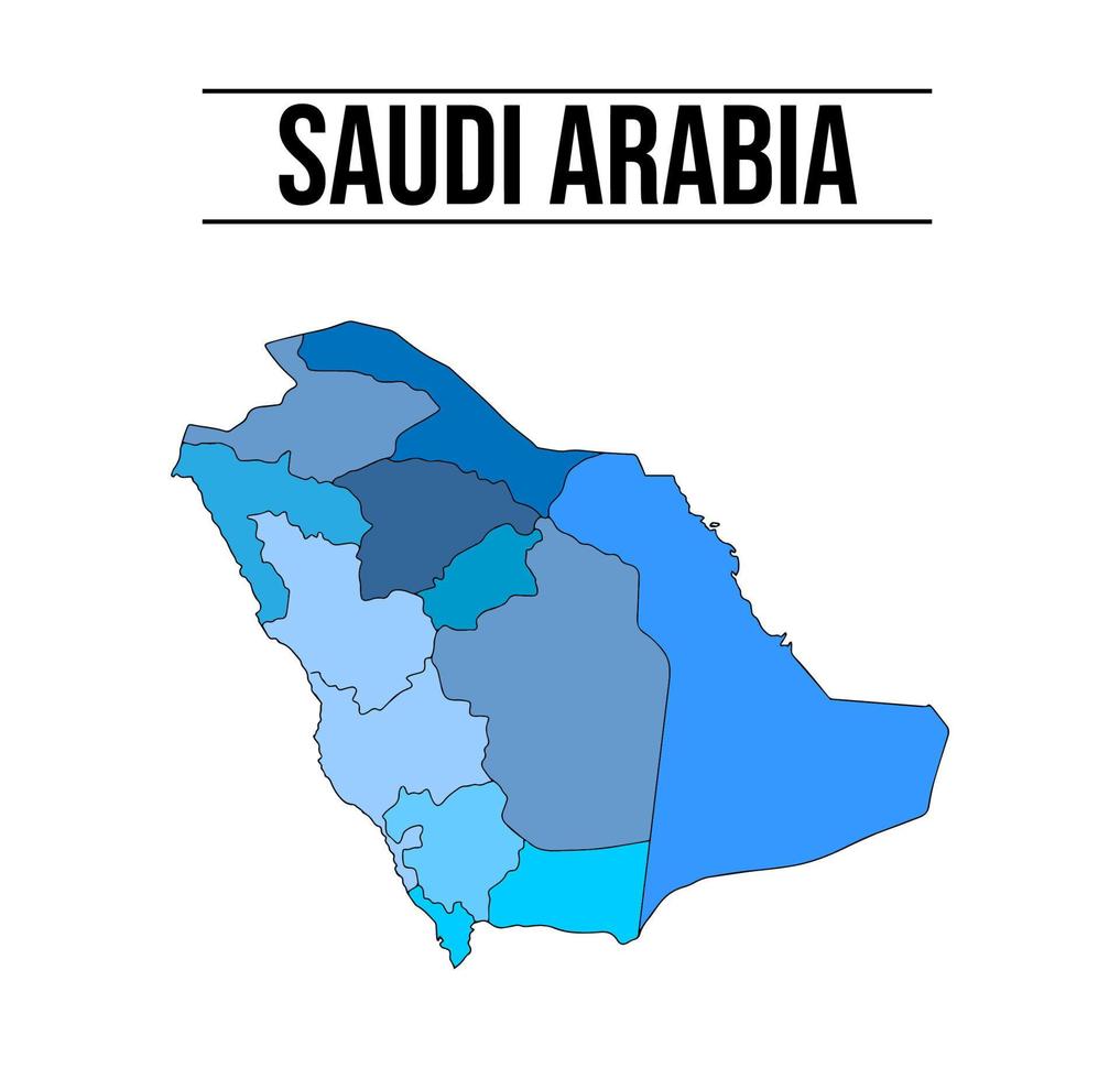 saudi arabien Karta färgad vektor