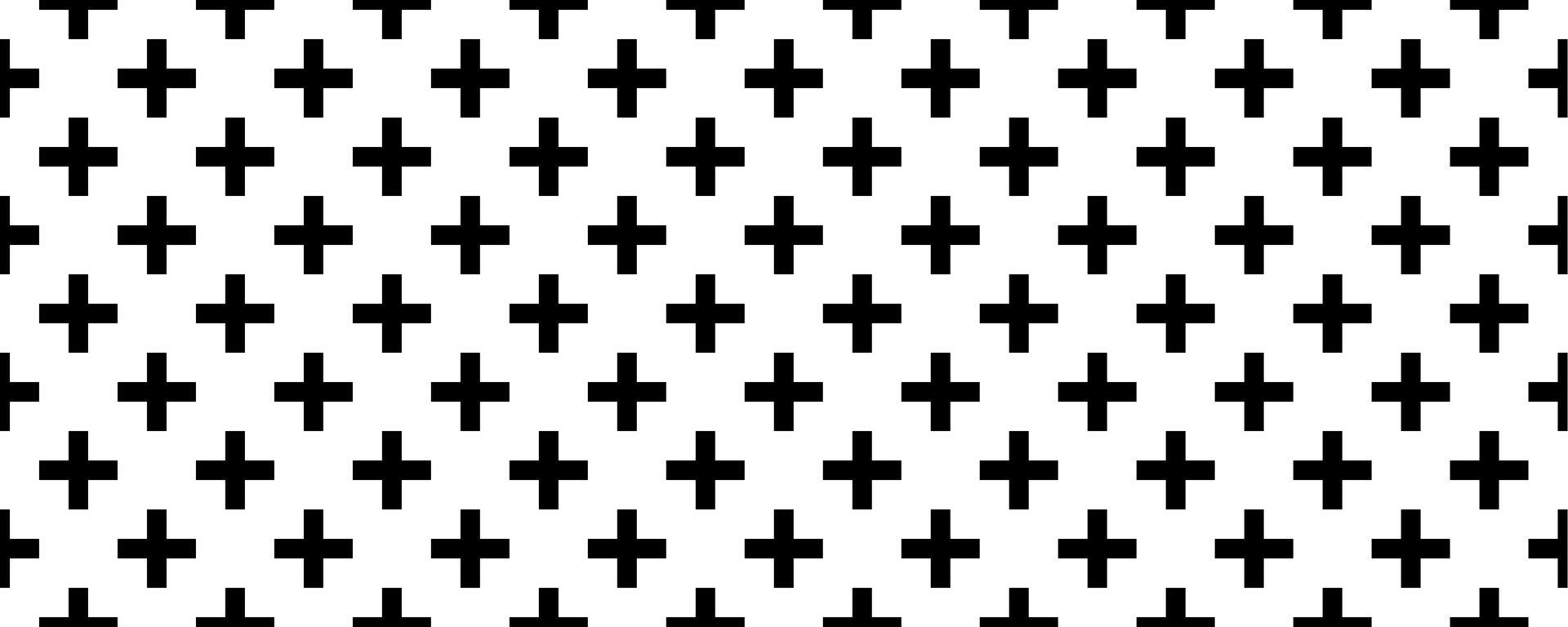 schwarz weiß plus nahtloser Mustervektor vektor