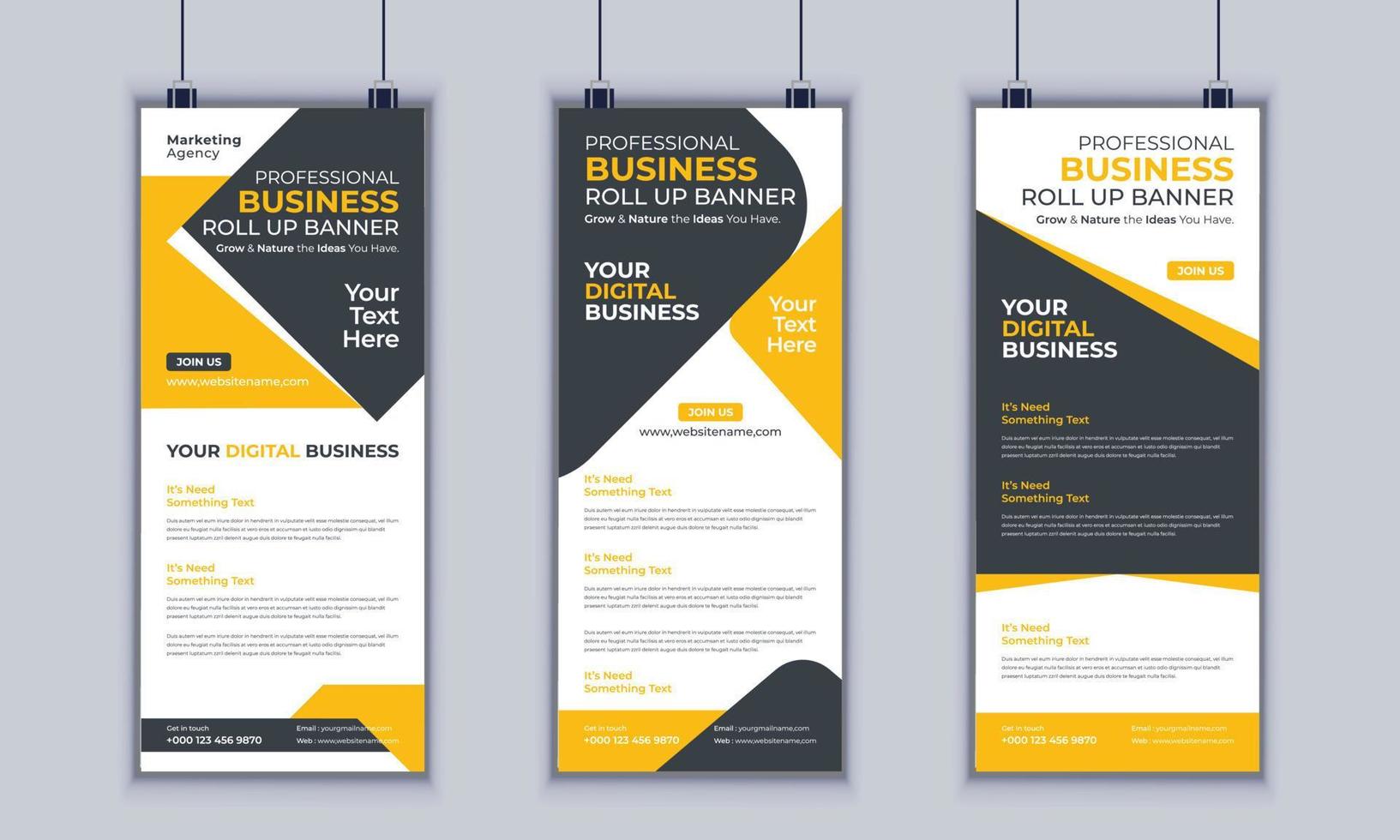 Corporate Business Roll-Up-Banner-Design, Mehrzweck-Roll-Up-Banner-Standee-Design, Vektor-Banner-Vorlage, Corporate-Identity-Druckvorlage vektor