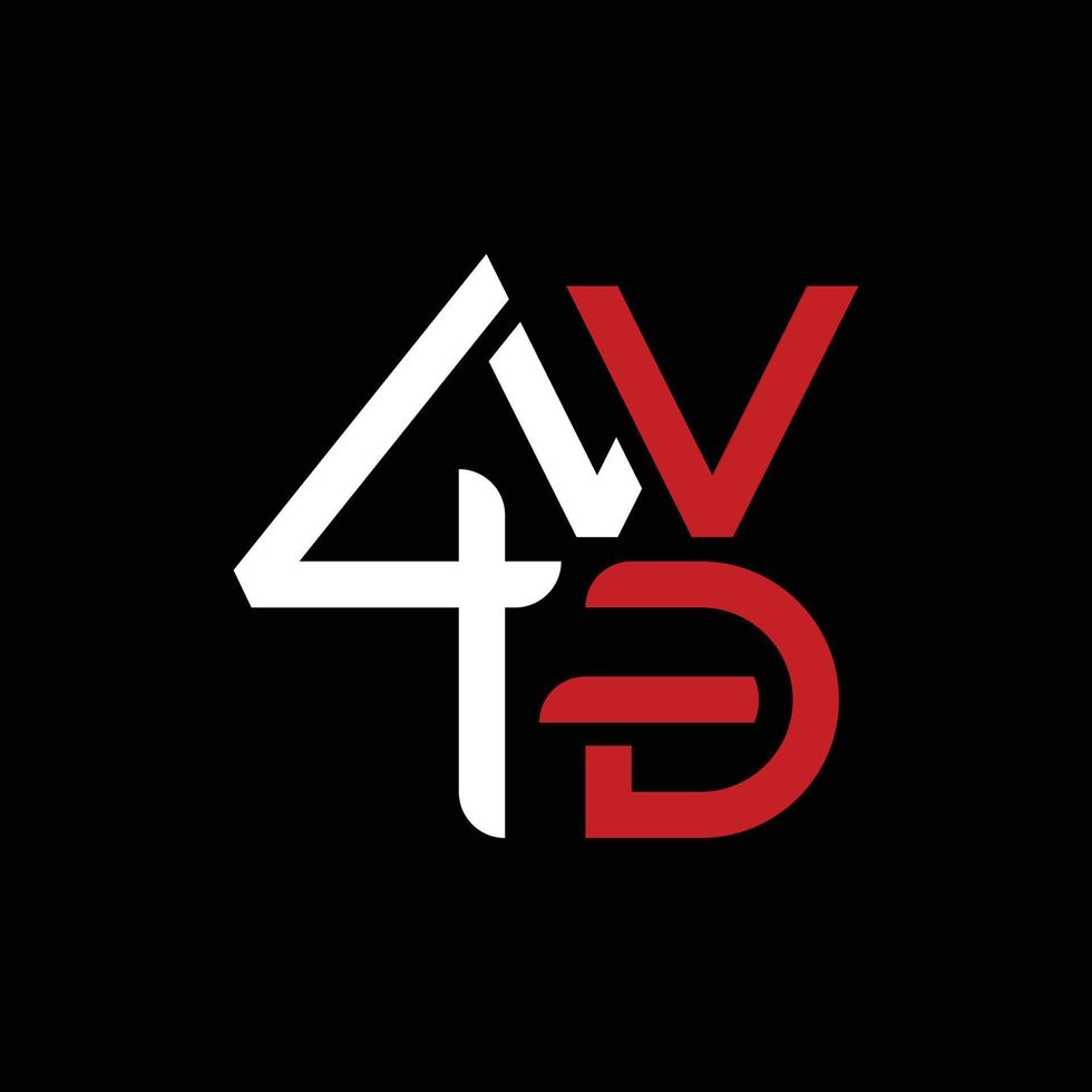 4wd varumärke text enkel modern kreativ logotyp vektor