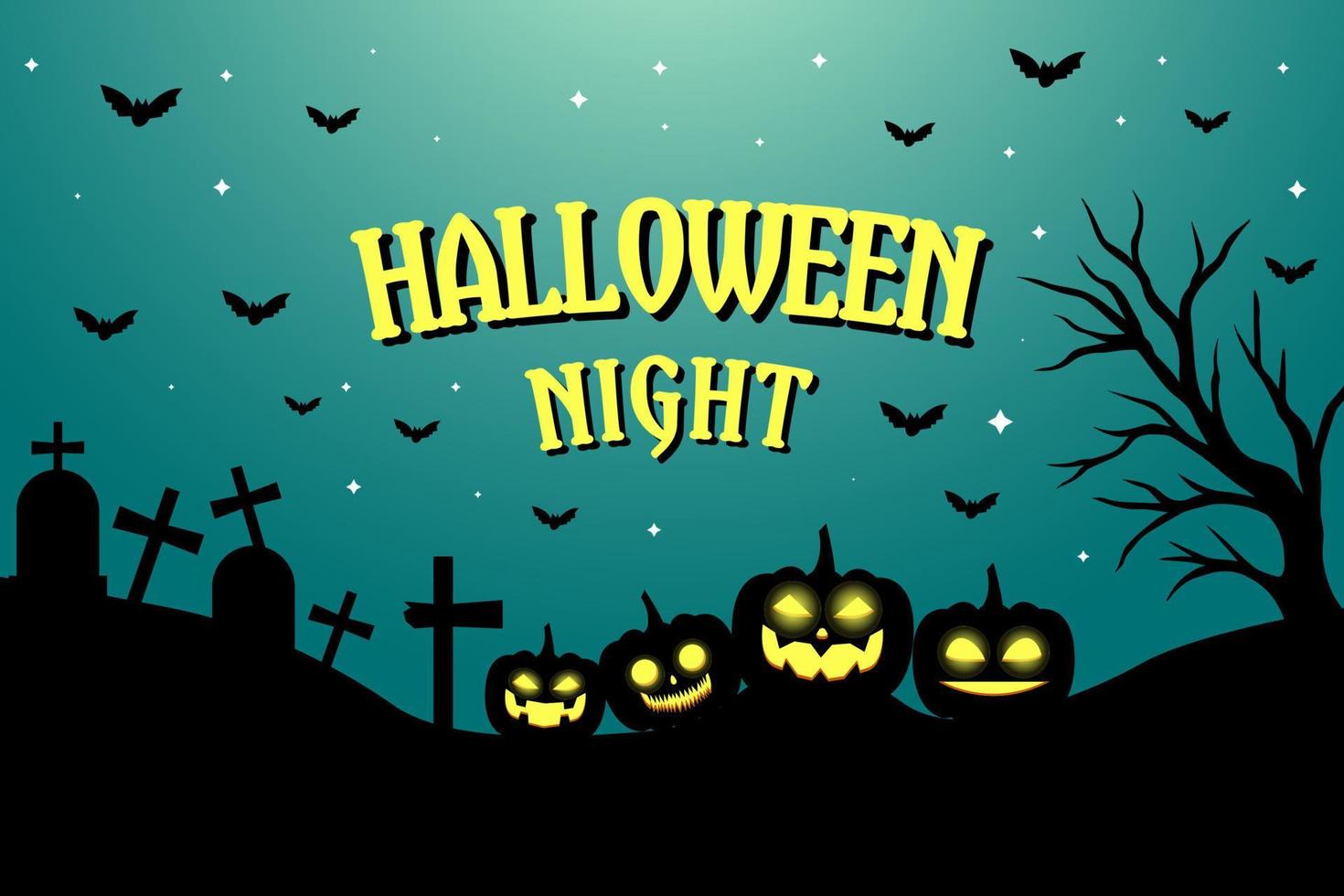 halloween gruselige nacht hintergrund illustration design vektor