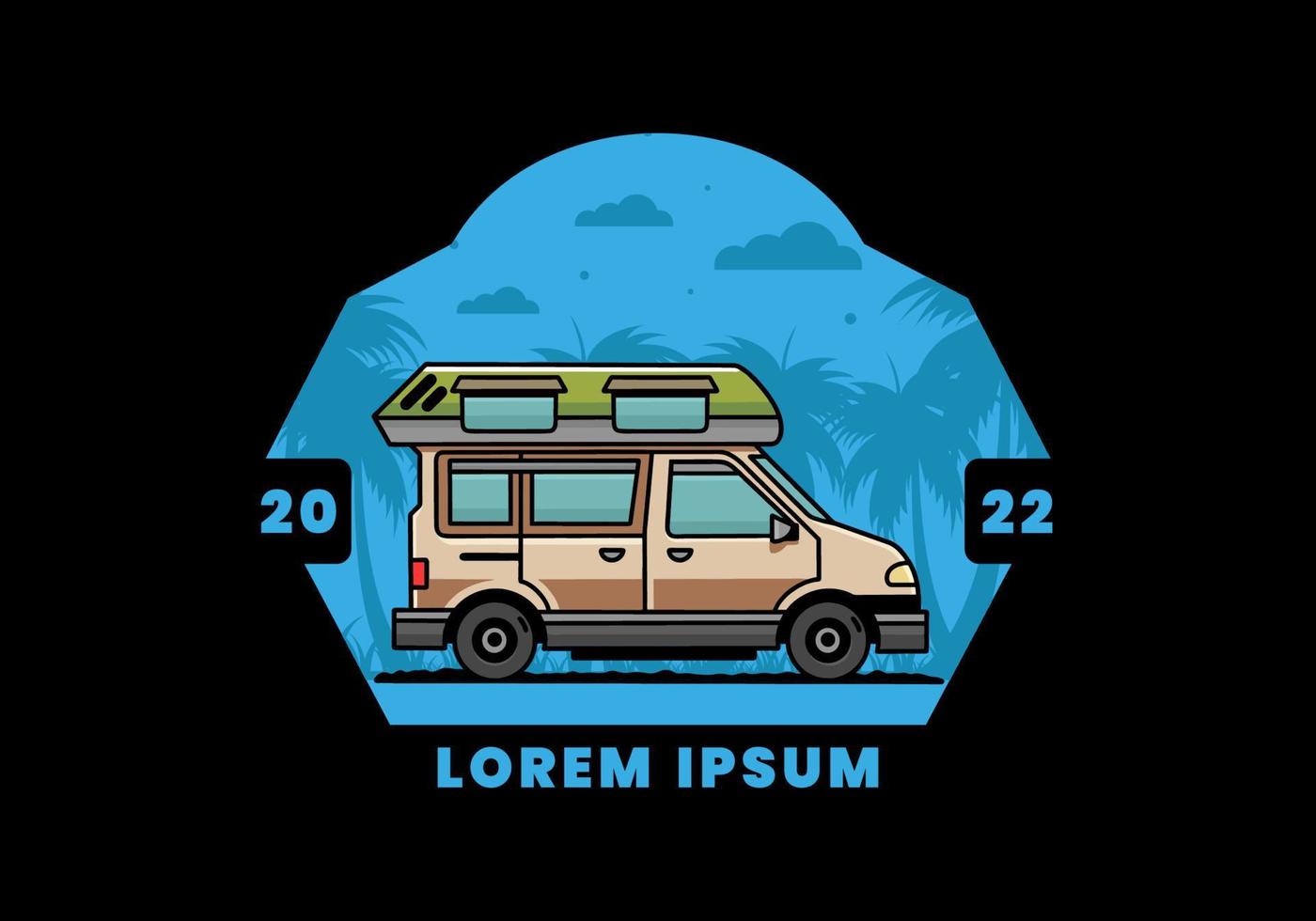 Van Camper Illustration Abzeichen Design vektor