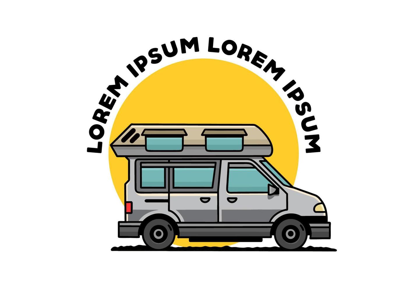 Van Camper Illustration Abzeichen Design vektor