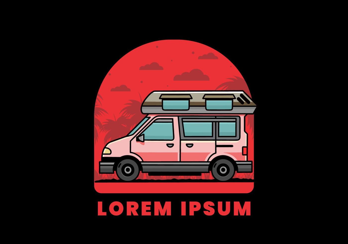 Van Camper Illustration Abzeichen Design vektor