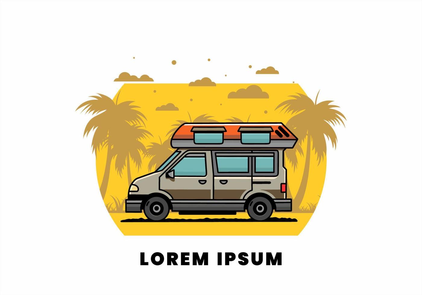 Van Camper Illustration Abzeichen Design vektor