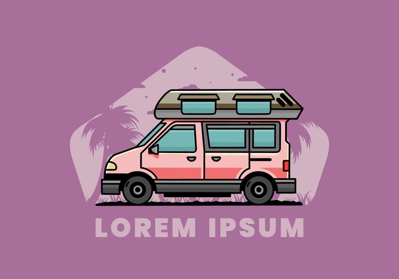 Van Camper Illustration Abzeichen Design vektor