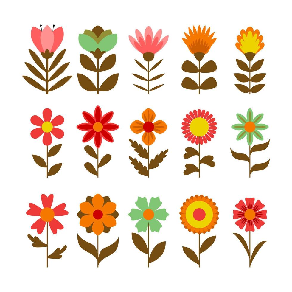 bunter floraler Retro-Hippie groovige Vintage abstrakte geometrische Blume, Geometrieblätter, lustiger mehrfarbiger Druck für Stoff, Papier, jedes Oberflächendesign. psychedelische Tapete vektor