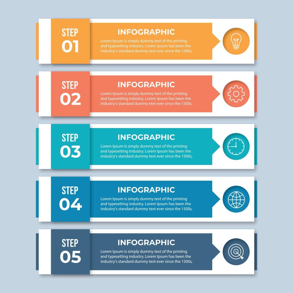 Präsentationsgeschäft Infografik Vorlage mit 5 Optionen vektor