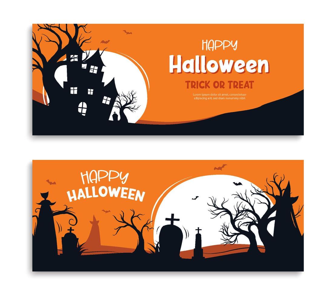 Halloween-Grußkarten Hintergrund. halloween-illustrationsvorlage für banner, poster, flyer, verkauf und alles design. vektor