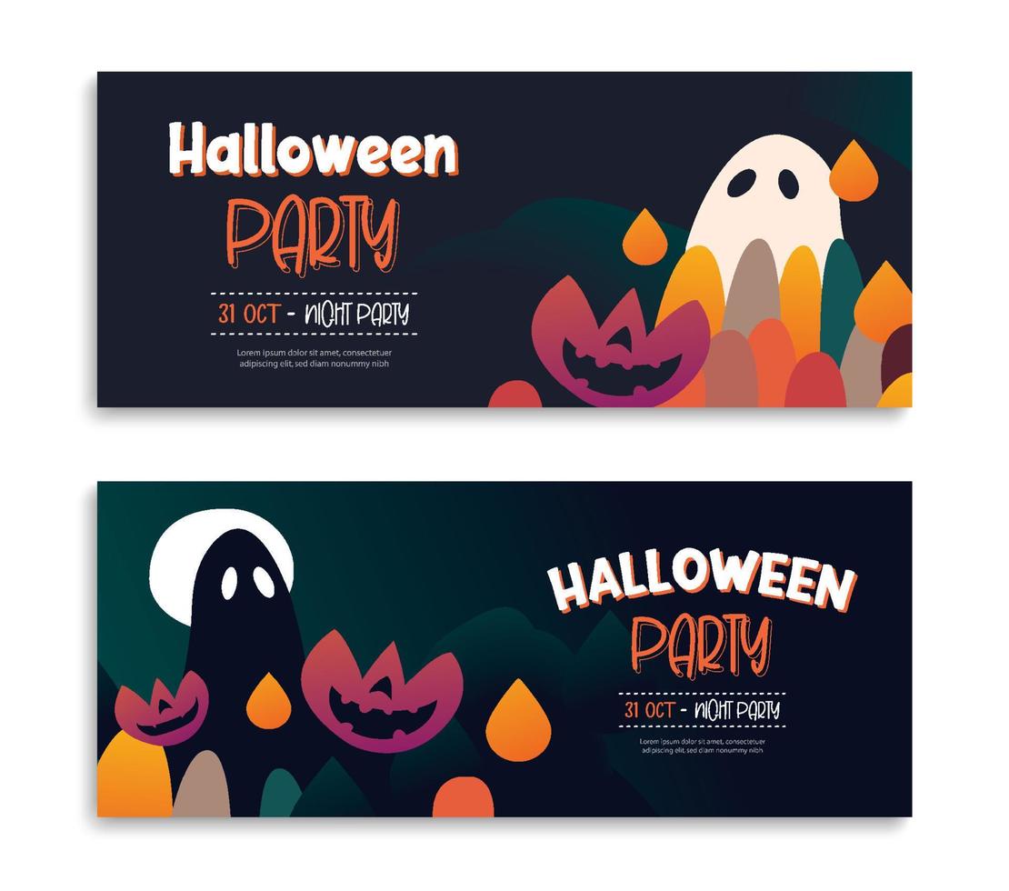 halloween-partyeinladungen oder grußkartenhintergrund. halloween-illustrationsvorlage für banner, poster, flyer, verkauf und alles design. vektor