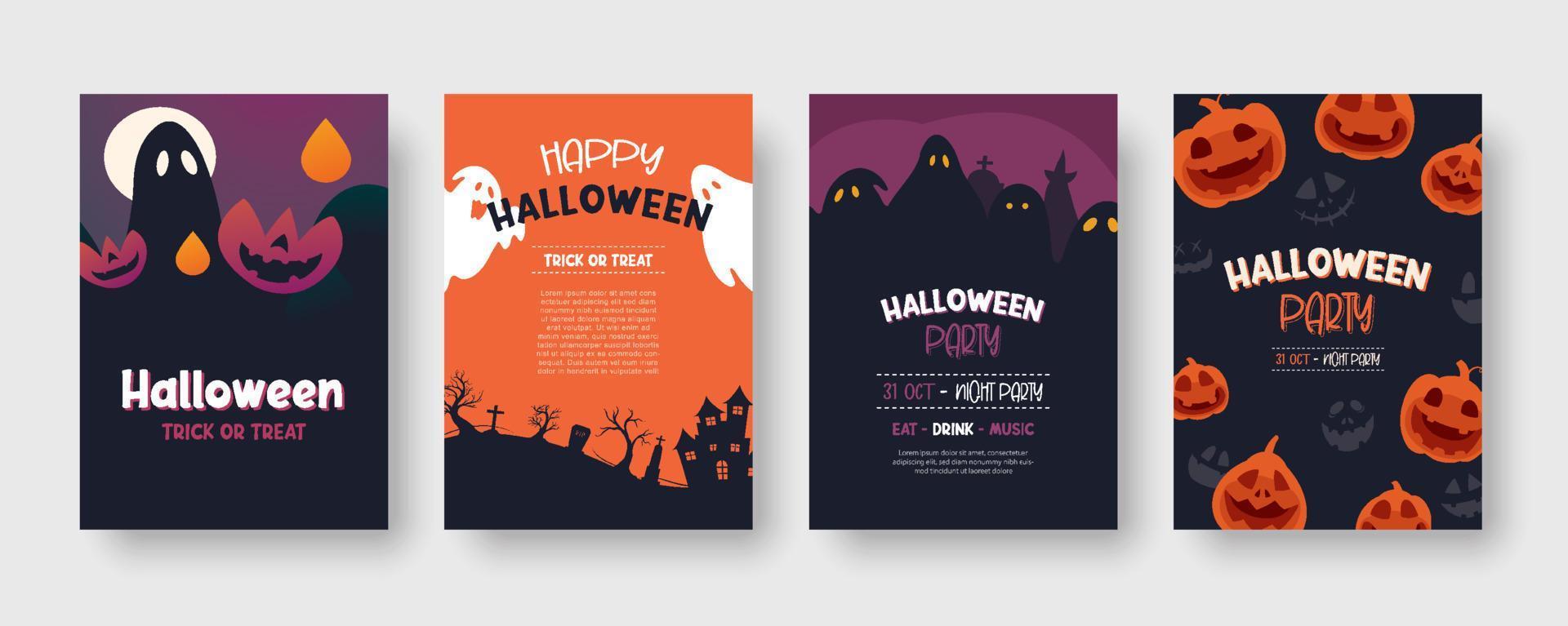 halloween fest inbjudningar eller hälsning kort bakgrund. halloween illustration mall för baner, affisch, flygblad, försäljning, och Allt design. vektor