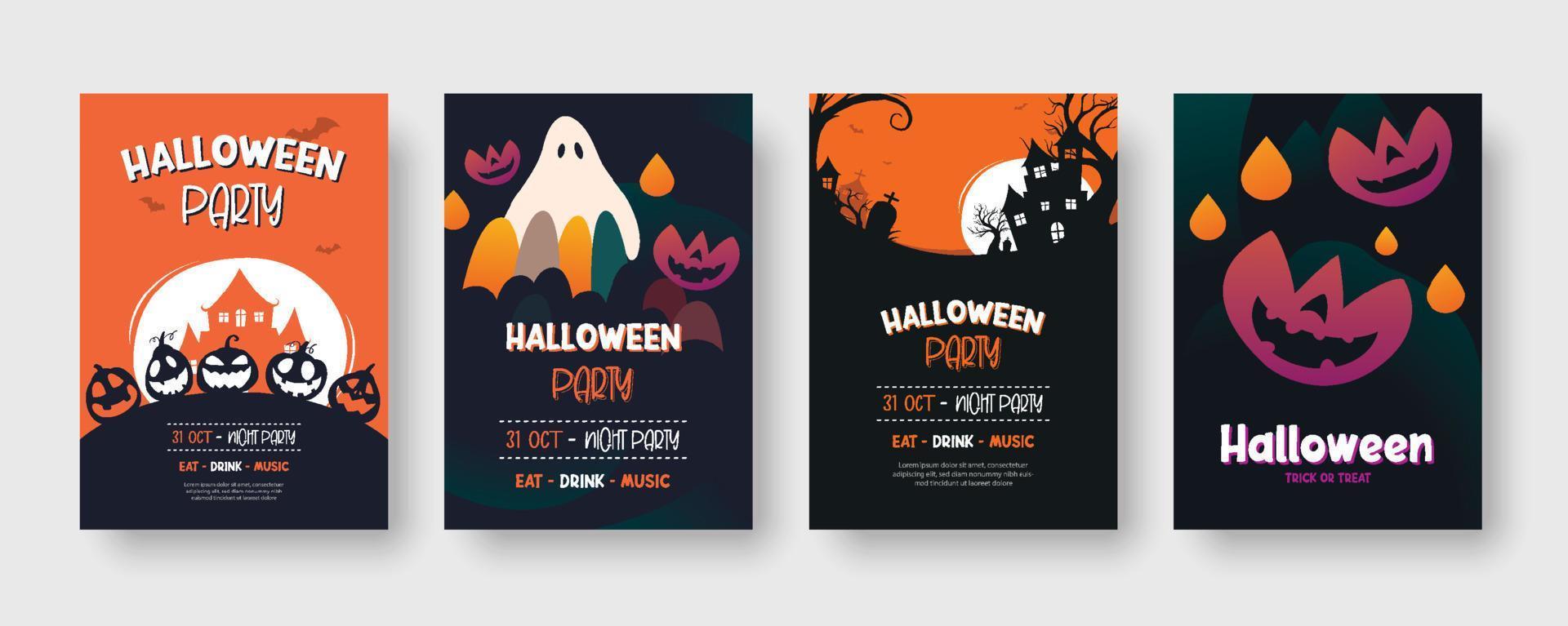 halloween fest inbjudningar eller hälsning kort bakgrund. halloween illustration mall för baner, affisch, flygblad, försäljning, och Allt design. vektor