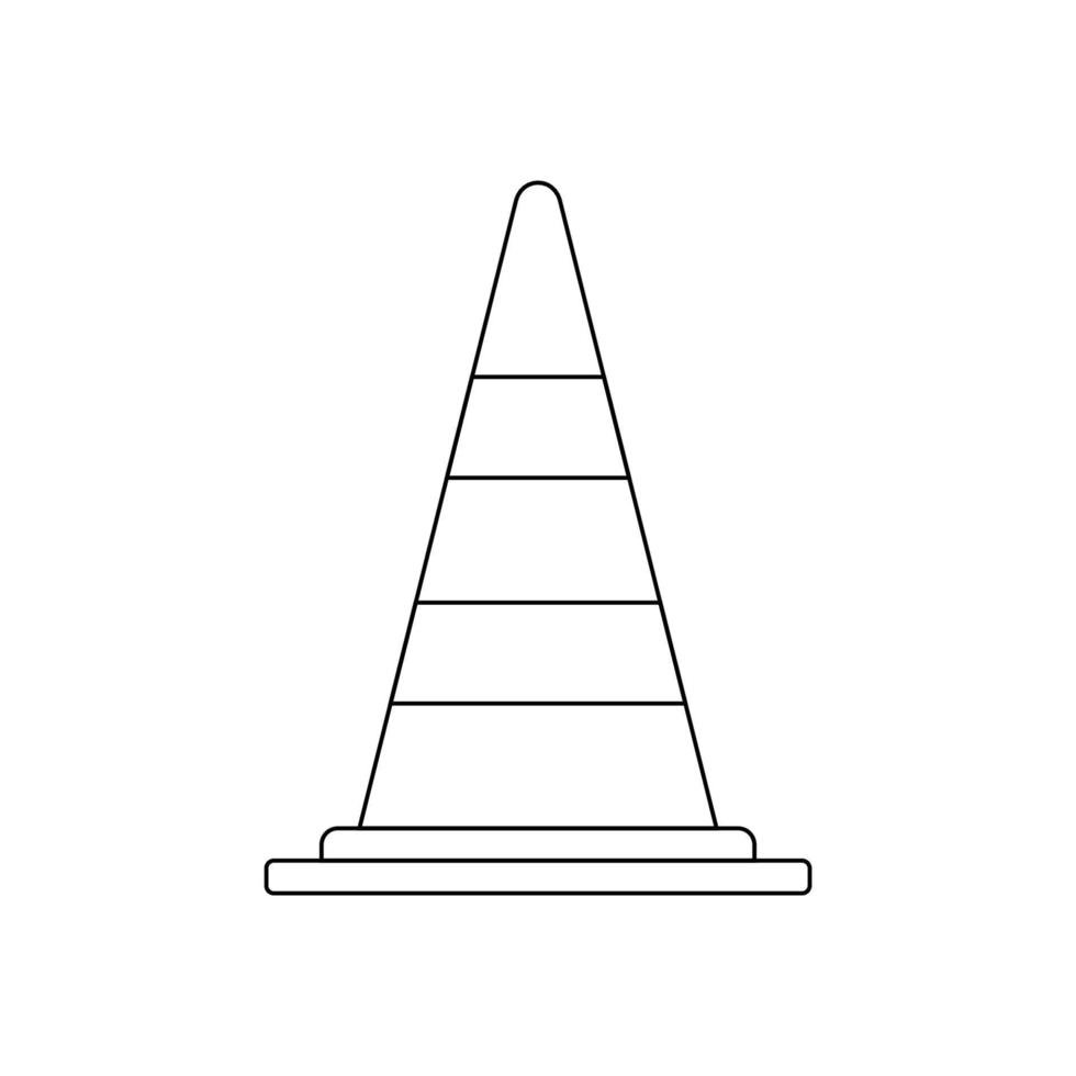 Leitkegel-Umriss-Symbol-Darstellung auf weißem Hintergrund vektor