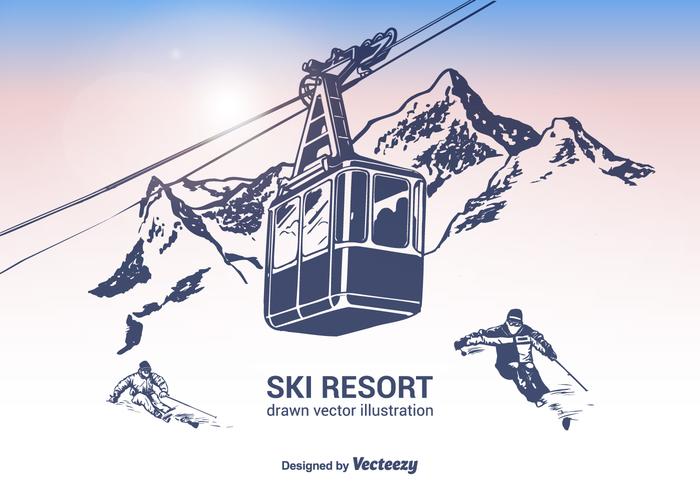 Gratis Ski Resort Vektorillustration vektor