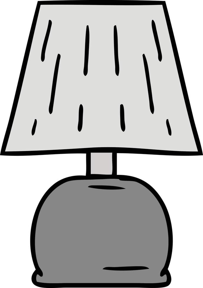 tecknad doodle av en säng sidolampa vektor
