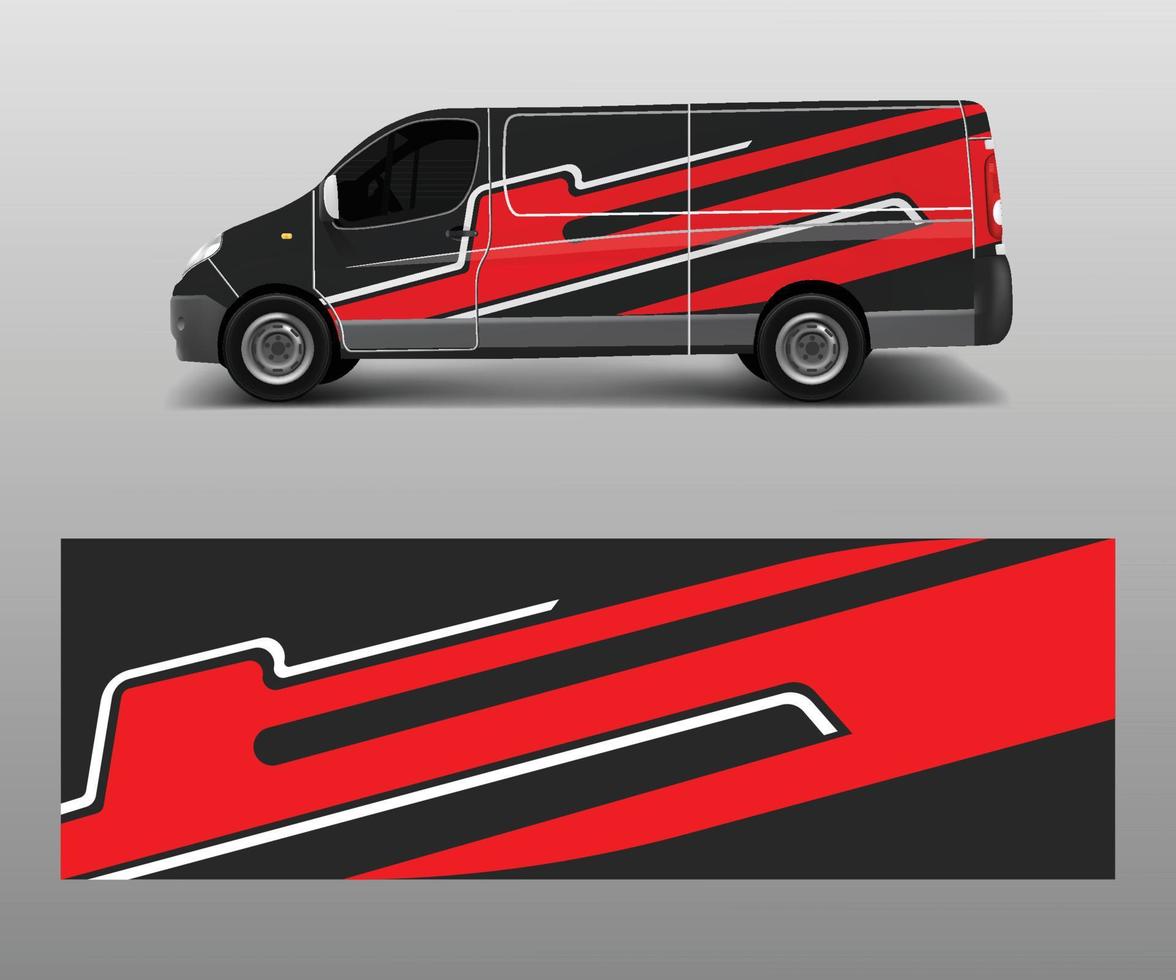 Van-Aufkleber-Wrap-Design-Vektor für Firmenbranding. Grafik-Wrap-Aufkleber und Aufkleber-Vorlagenvektor vektor