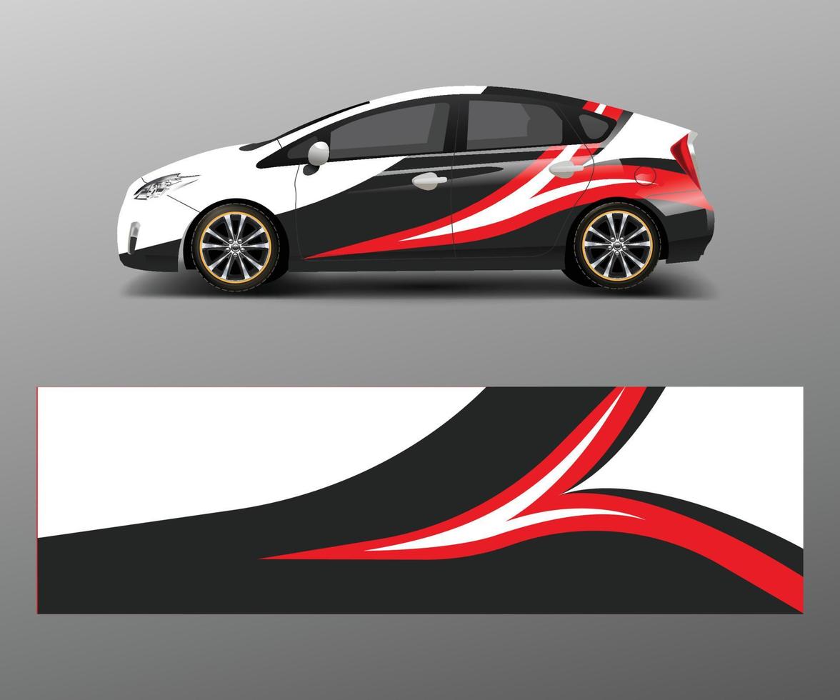 Auto-Wrap-Aufkleber-Design-Vektor. grafische abstrakte Renndesigns für Fahrzeug, Rallye, Rennen, Abenteuervorlagendesignvektor vektor