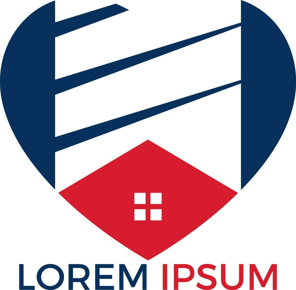 ljuv Hem logotyp design. hjärta med hus form logotyp design. kärlek Hem symbol. familj, verklig egendom och fast egendom vektor ikon.