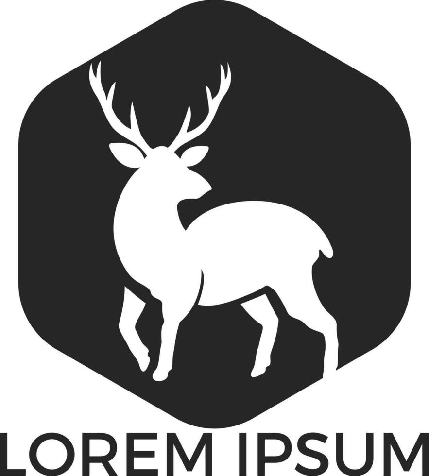 rådjur logotyp design. kreativ älg vektor logotyp design.