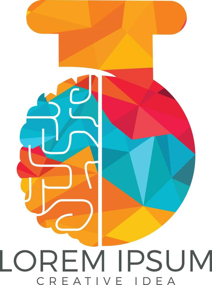 Gehirn-Labor-Vektor-Logo-Design. vektor