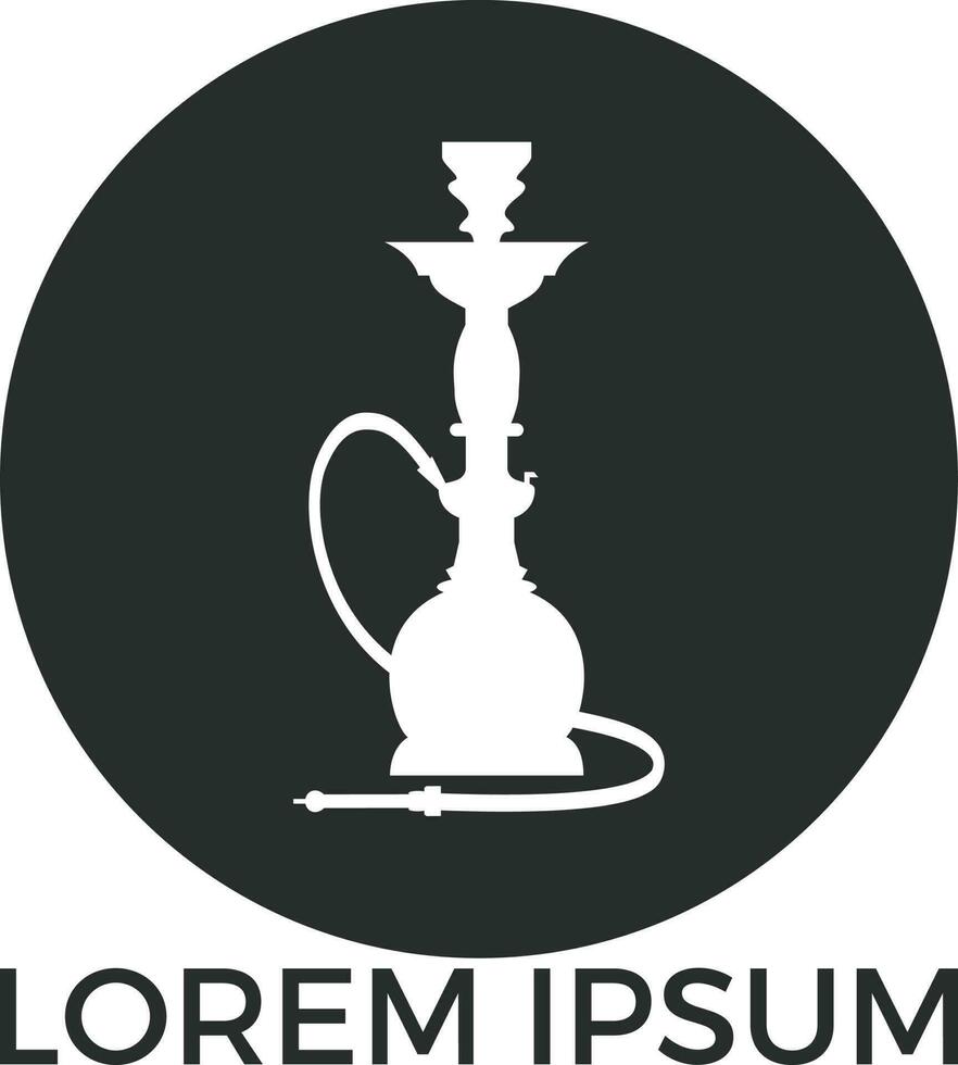 Shisha-Logo-Design. Vintage Shisha-Logo. Lounge-Café-Emblem. Arabische Bar oder Haus, Shop-Vektor-Design-Vorlage. vektor