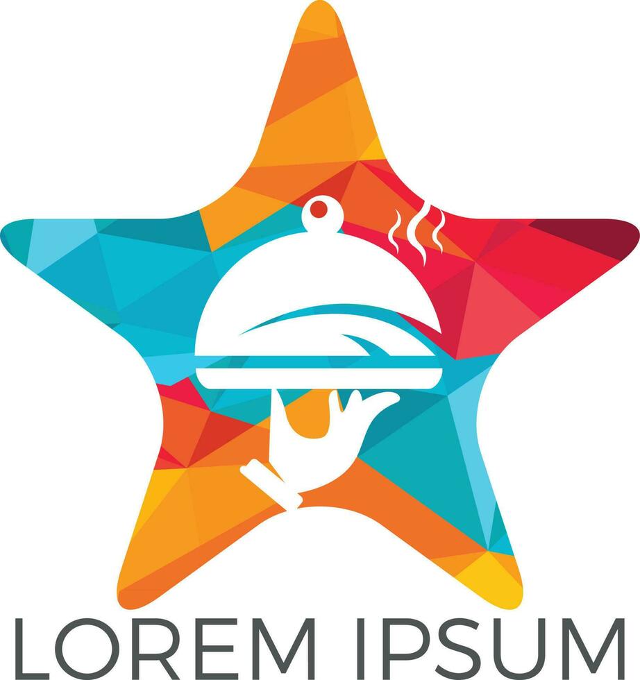 Star-Food-Logo-Vorlage. vorlagenlogo für restaurant, café, fast food, lebensmittel speichern. vektor