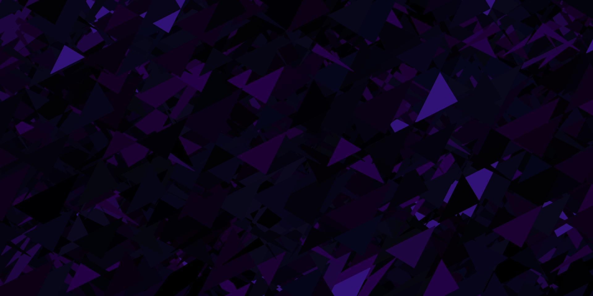 mörk lila vektor layout med triangel former.