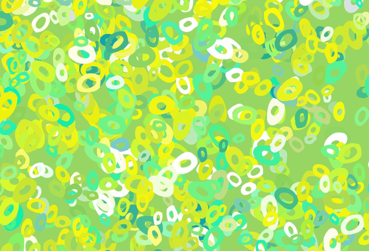 hellgrüne, gelbe Vektorschablone mit Kreisen. vektor