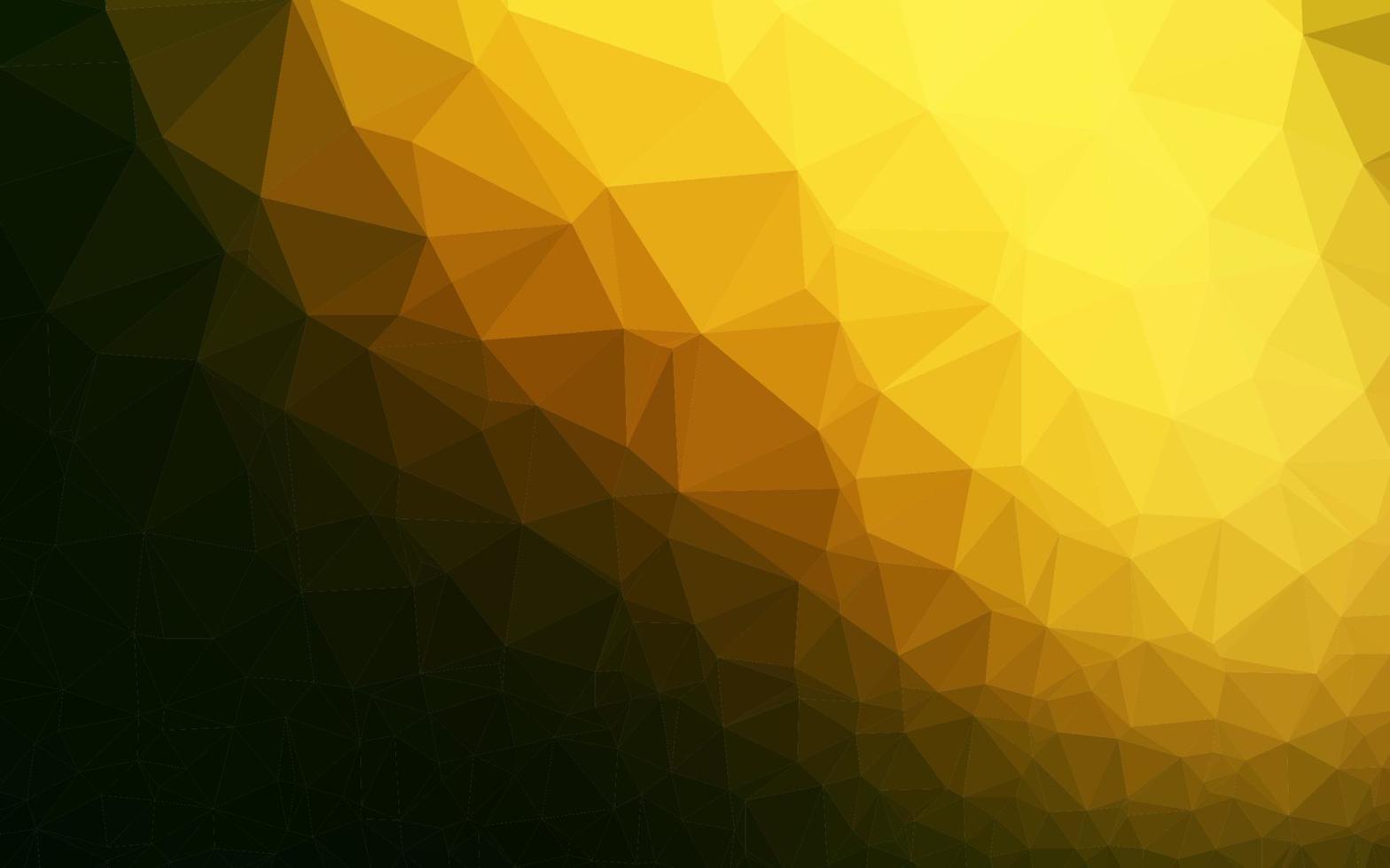 mörkgrön, gul vektor lysande triangulär bakgrund.