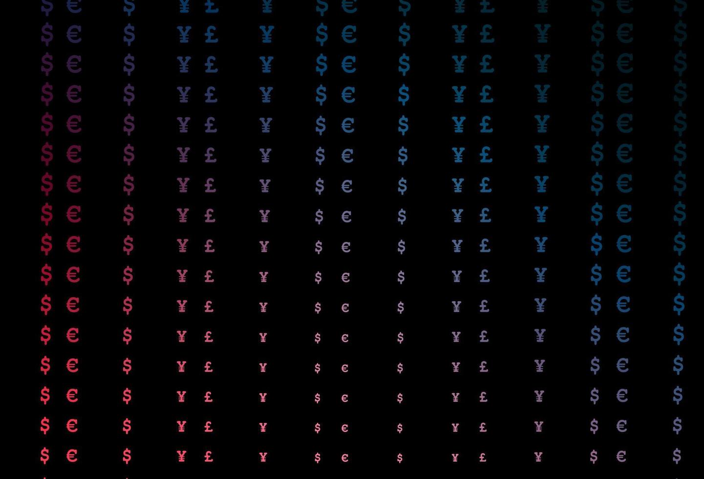 dunkelblaue, rote vektorabdeckung mit eur, usd, gbp, jpy. vektor