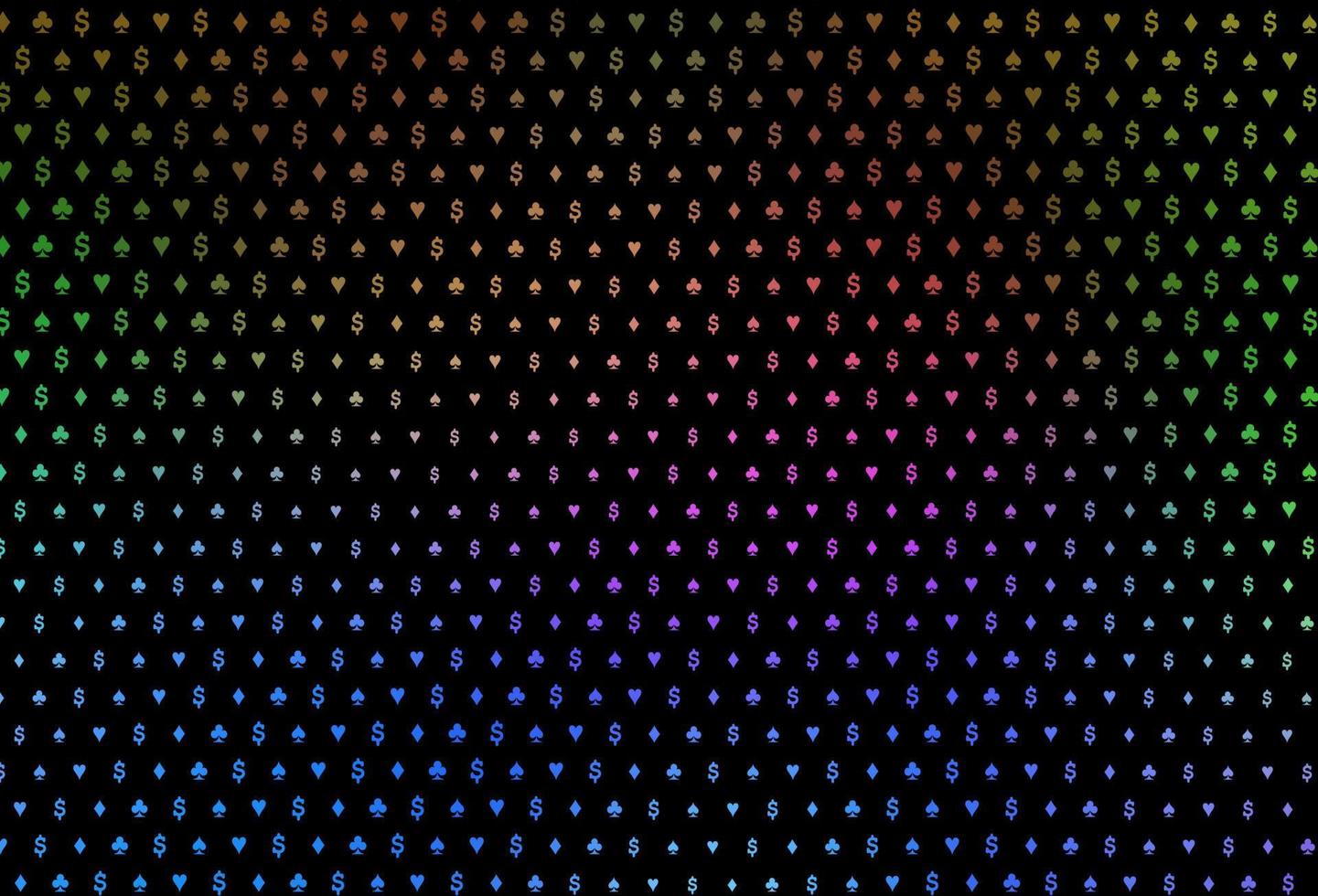 dunkler mehrfarbiger, Regenbogenvektorhintergrund mit Kartenzeichen. vektor