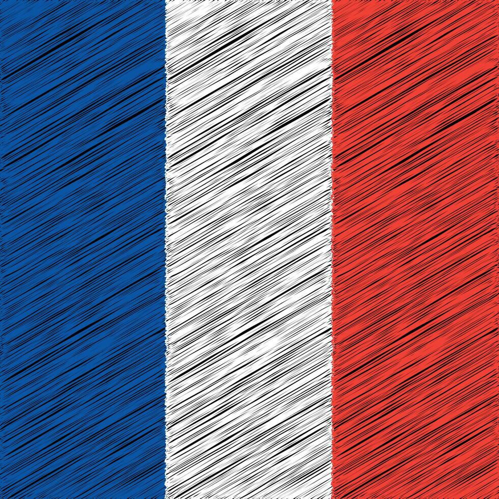 Frankrike nationell dag 14 juli, fyrkant flagga design vektor