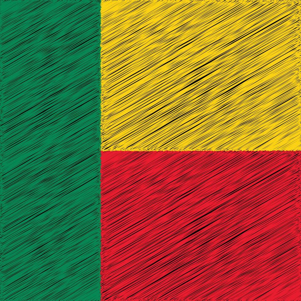 benin oberoende dag 1 augusti, fyrkant flagga design vektor