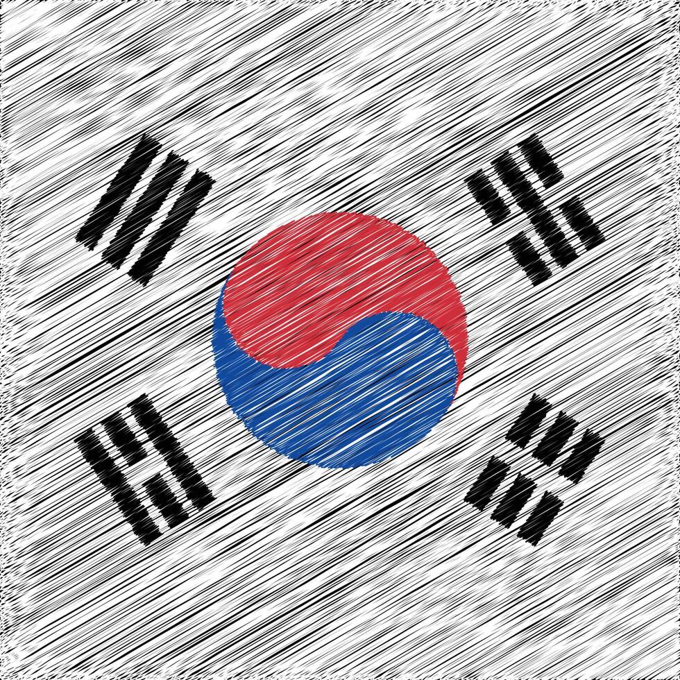 söder korea nationell dag 15 augusti, fyrkant flagga design vektor