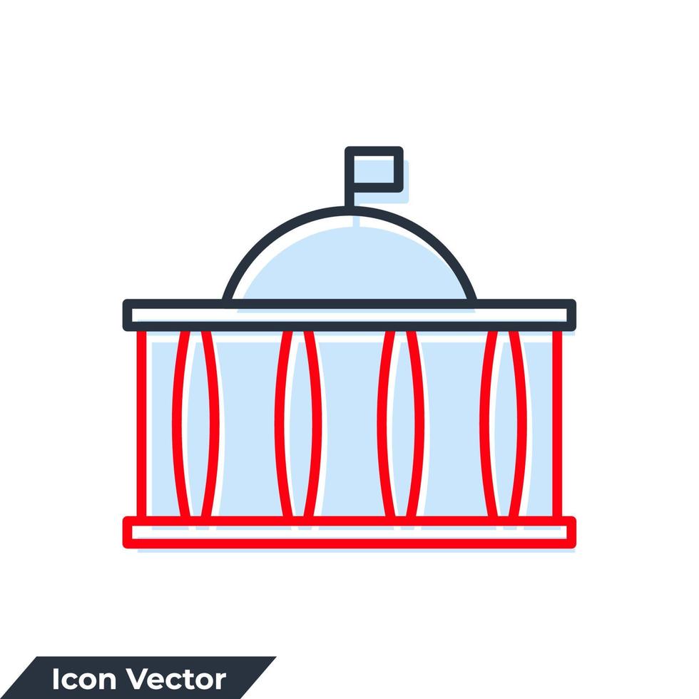 regering byggnad ikon logotyp vektor illustration. regering symbol mall för grafisk och webb design samling