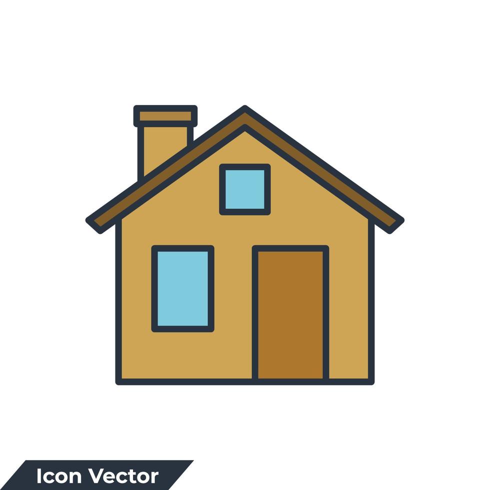 hus byggnad ikon logotyp vektor illustration. Hem symbol mall för grafisk och webb design samling