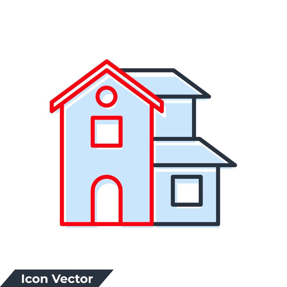 Villa-Gebäude-Symbol-Logo-Vektor-Illustration. Villa-Symbolvorlage für Grafik- und Webdesign-Sammlung vektor
